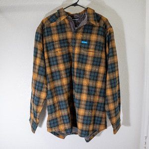 Columbia Flannel Fleece Lined Brown and Tan Size L (never worn)